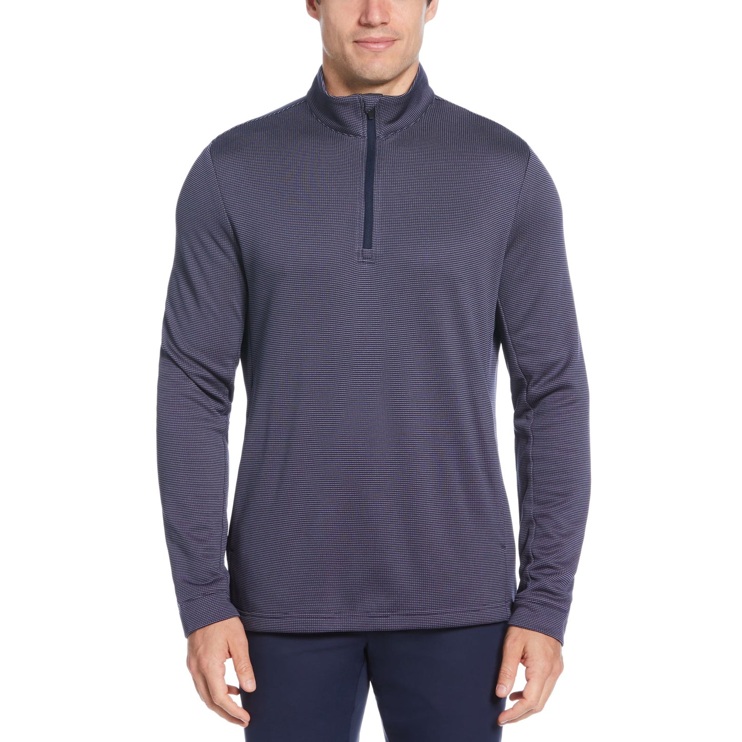 Ben Hogan Men's and Big Men's Micro Jacquard 1/4 Zip Golf Sweater, up to Size 5XL